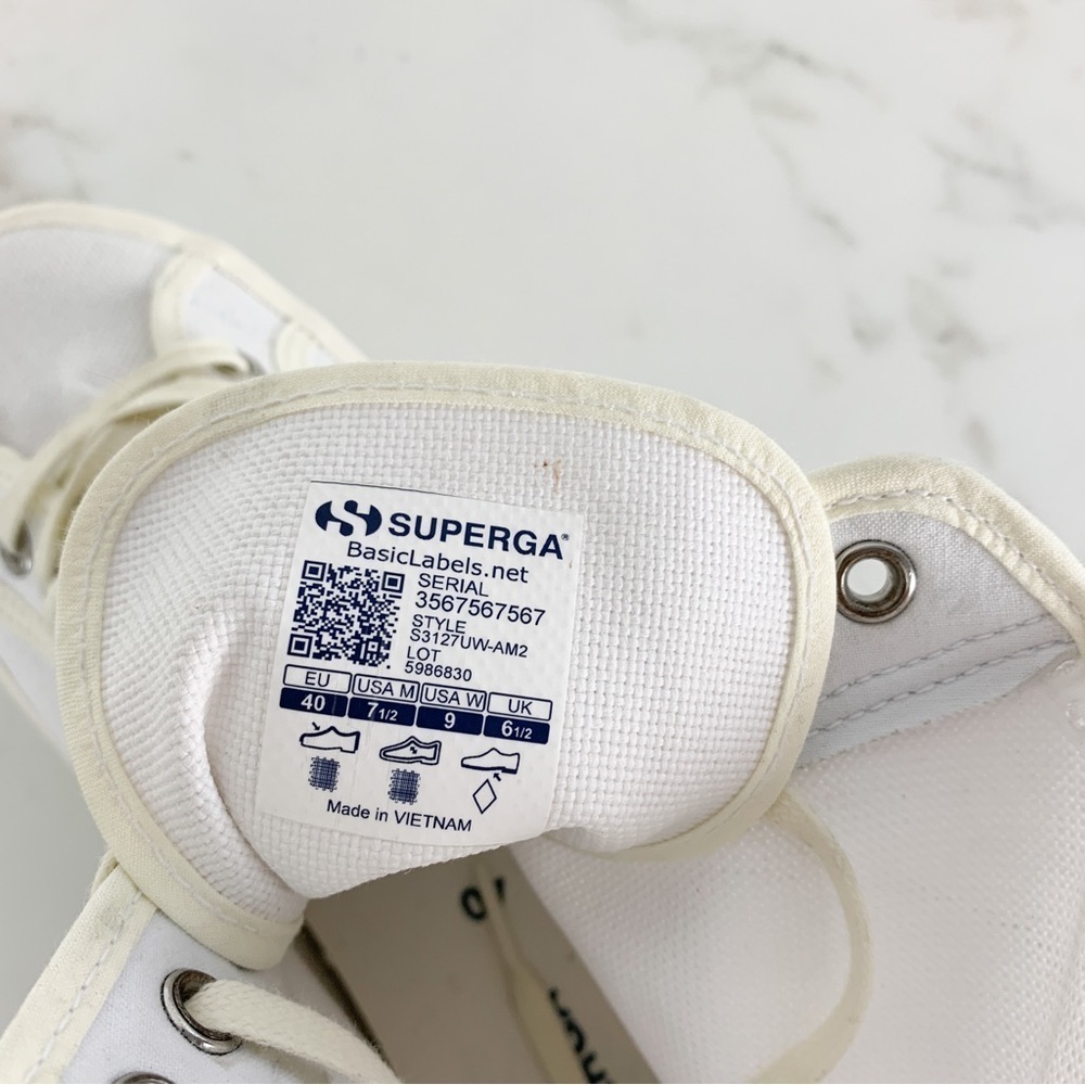 Superga 2341 Alpina High Top Sneakers with Gum Sole in White Sz 7 1/2 - Picture 16 of 16